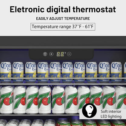24 Inch Beverage Refrigerator, 182 Cans Built-in Cooler, Digital Temperature - Image 4