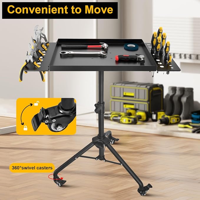 Rolling Tool Tray Cart, Mobile Work Table Tool Tray - Image 4