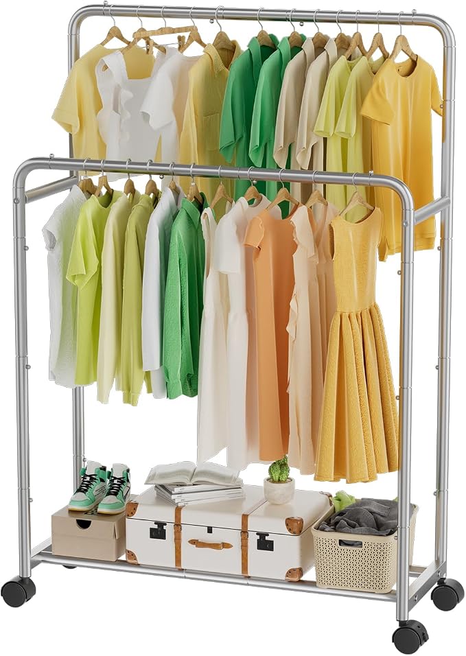 Simple Trending Clothing Clothes Rack Double Rods by SimpleTrending