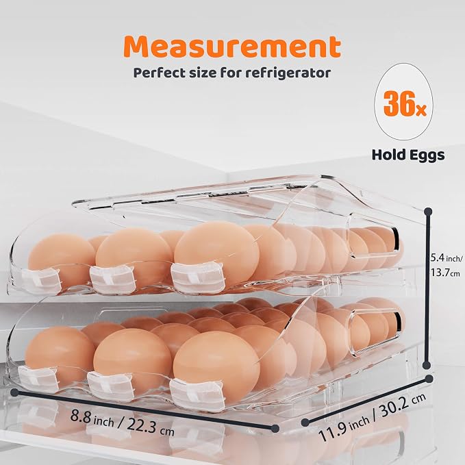 Egg Holder for Fridge, Automatic Steady Rolling Egg Dispenser - Image 5