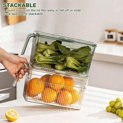 loobuu 2 Pack Stackable Food Storage Produce Saver Containers - Image 3