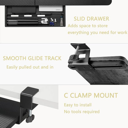 ETHU Keyboard Tray Under Desk, 26.77" X 11.81" Large Size Keyboard Tray - Image 4