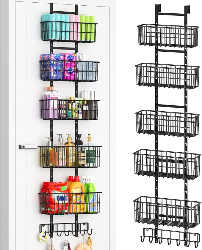 Hongtamoya Adjustable Over the Door Organizer, Metal Hanging Door Organizer by Hongtamoya