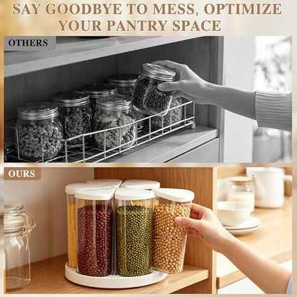 6 Grids 360° Rotating Cereal Dispenser Countertop - Image 4