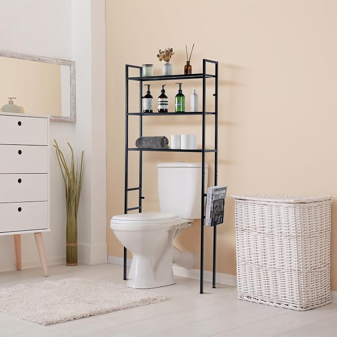 MyGift 3 Tier Over The Toilet Storage, Freestanding Bathroom Organizer Shelf - Image 4