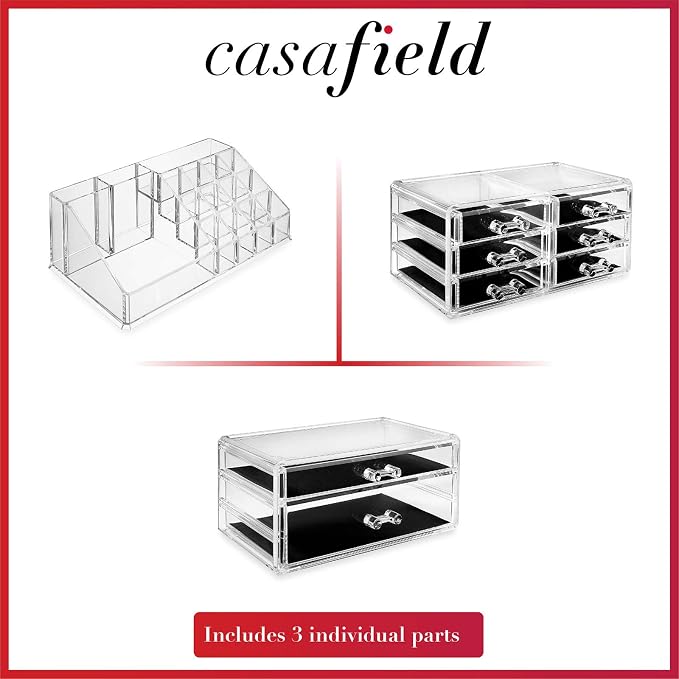 Casafield Acrylic Cosmetic Makeup Organizer & Jewelry Storage Display Case - Image 5