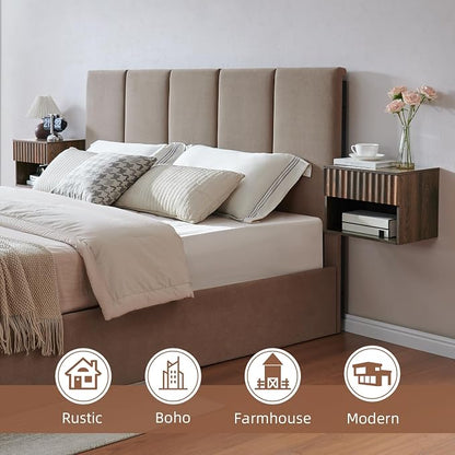 Floating Nightstand with Fluted Drawer - Image 3