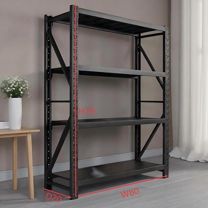 Heavy Duty Warehouse Shelving 4-Tier Industrial Steel Storage Shelves, 2600LB - Image 2