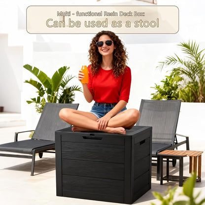 35 Gallon Outdoor Storage Box Waterproof, Deck Boxes Outdoor Waterproof - Image 3