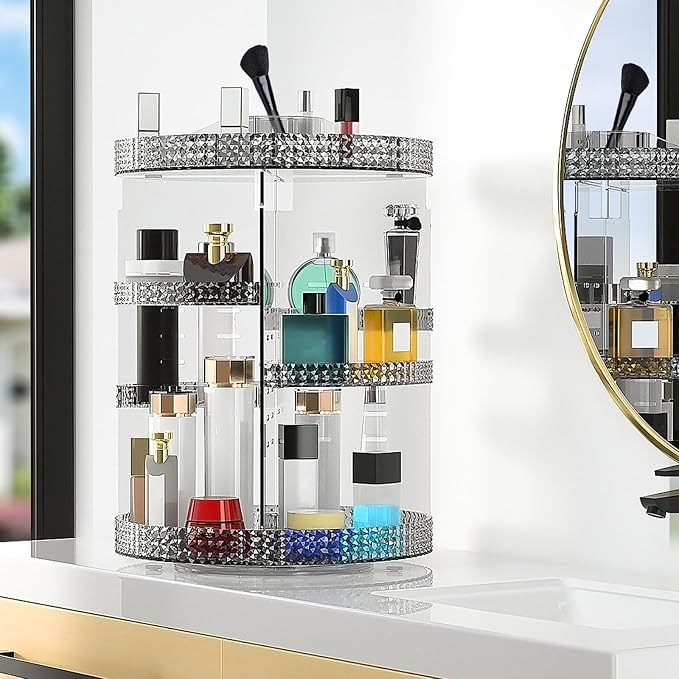 360 Degree Rotating Makeup Organizer, Extra Large Capacity Cosmetic Storage Unit - Image 7