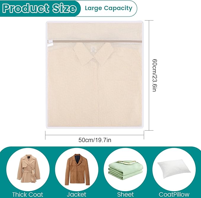Dntorx 4 Pack Durable Cotton Mesh Laundry Bags - Image 2