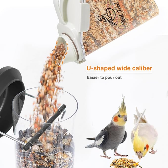 Bird Seed Storage Container Portable-3 Qt/2.8 L Clear Plastic Pet Food - Image 4