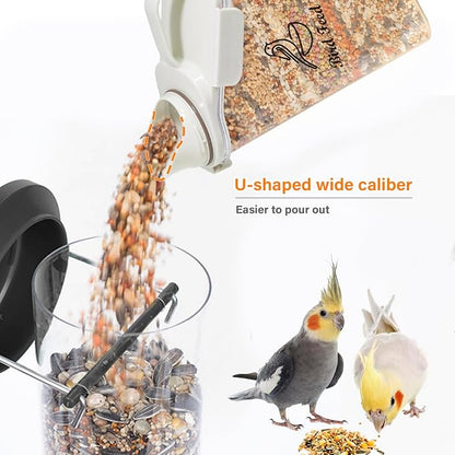 Bird Seed Storage Container Portable-3 Qt/2.8 L Clear Plastic Pet Food - Image 4