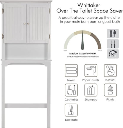 UTEX Over The Toilet Storage Cabinet, Adjustable Shelves, Anti-Tip Bracket - Image 5