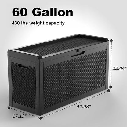 60 Gallon Deck Box, Resin Outdoor Storage Box - Image 2