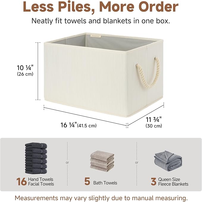 StorageWorks Storage Baskets for Shelves, Foldable Fabric Closet Storage Bins - Image 4