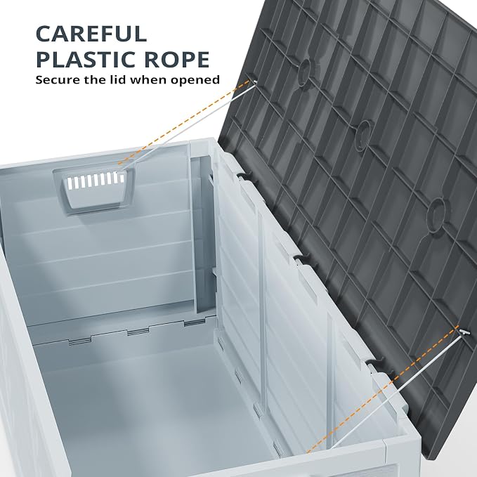Foldable 75 Gallon Outdoor Storage Box, Plastic Storage Containers - Image 7