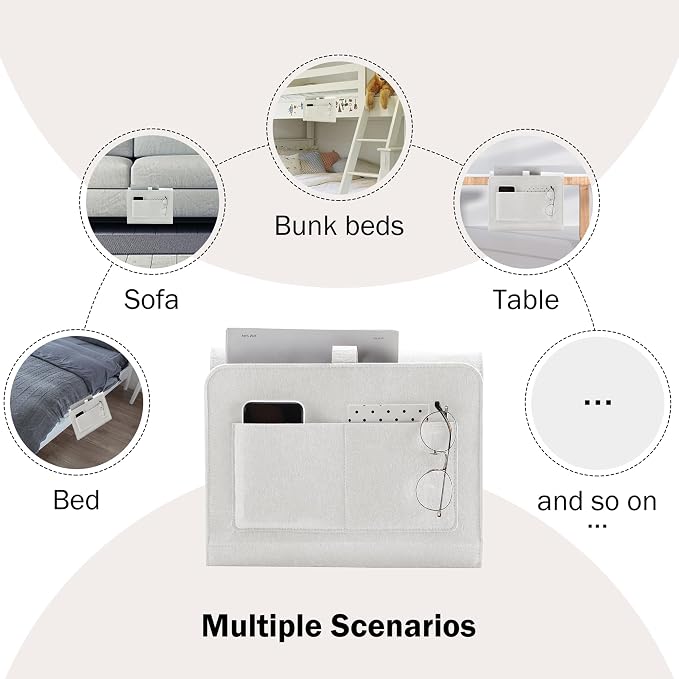YOUDENOVA Bedside Caddy, Bedside Storage Caddy, Bedside Organizer - Image 6