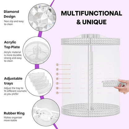 360 Degree Rotating Makeup Organizer, Extra Large Capacity Perfume Organizer - Image 5