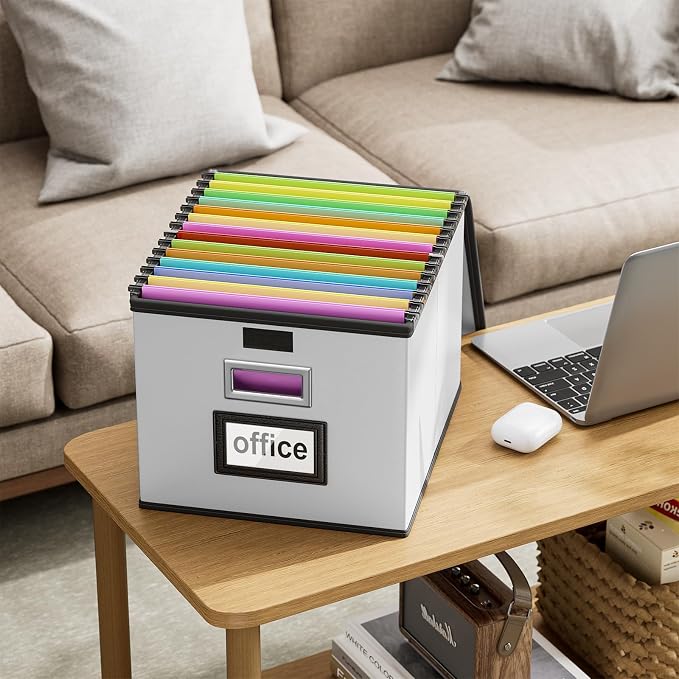 File Organizer Box with Lids, Collapsible File Folder Organizer | File Box with - Image 7