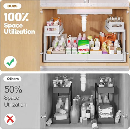 1 Pack-19"-32"W Expandable Under Sink Organizer - Image 4
