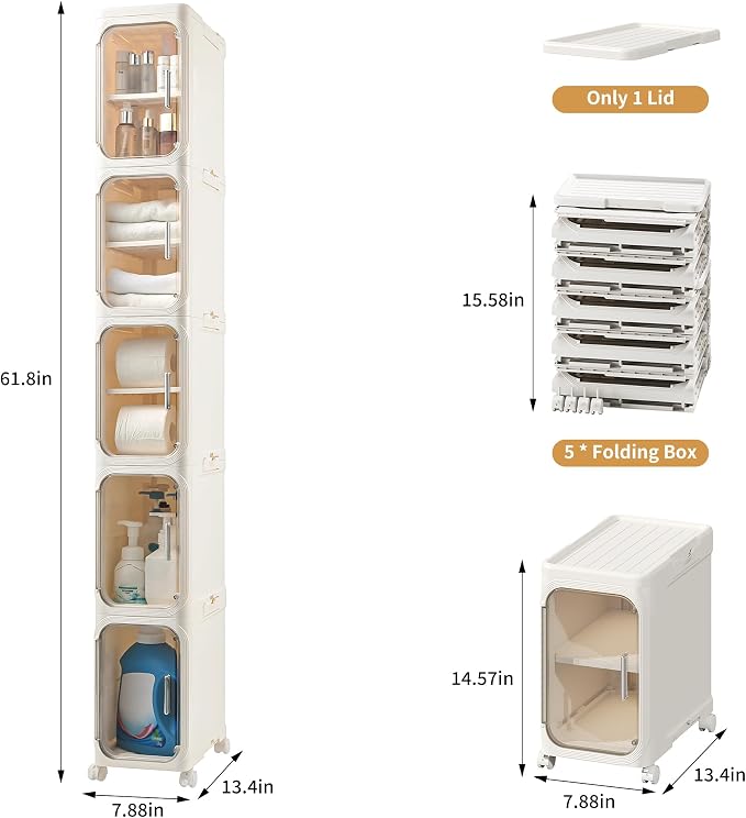 Narrow Bathroom Storage Cabinet - Image 3