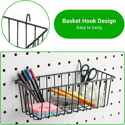 12 Pcs Wire Baskets, Wall Grid Panel Hanging Baskets - Image 4