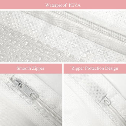 5 Pack Garment Bags for Hanging Clothes, Plastic Clothes Covers - Image 3