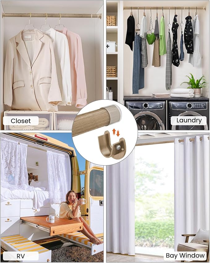 Supforce Closet Rods for Hanging Clothes, 17 to 28 Inches Stepless Adjustable - Image 8