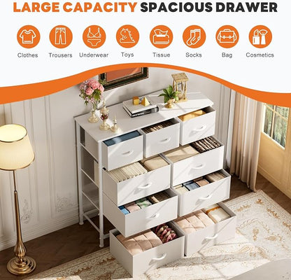 Sweetcrispy 9-Drawer Fabric Dresser Storage Tower - Image 4