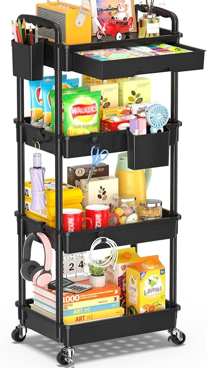 SUNALLY 4 Tier Rolling Utility Cart by SUNALLY