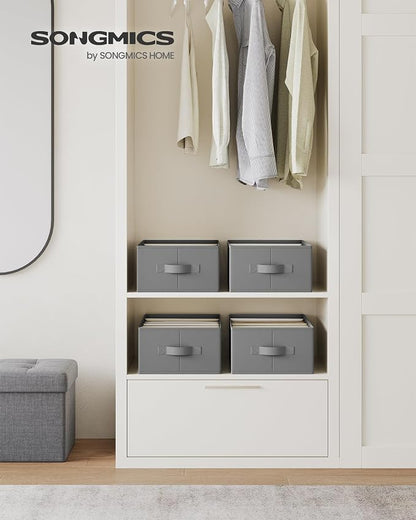 SONGMICS Set of 4 Large Size Wardrobe Clothes Organizers, 6-Compartment - Image 2
