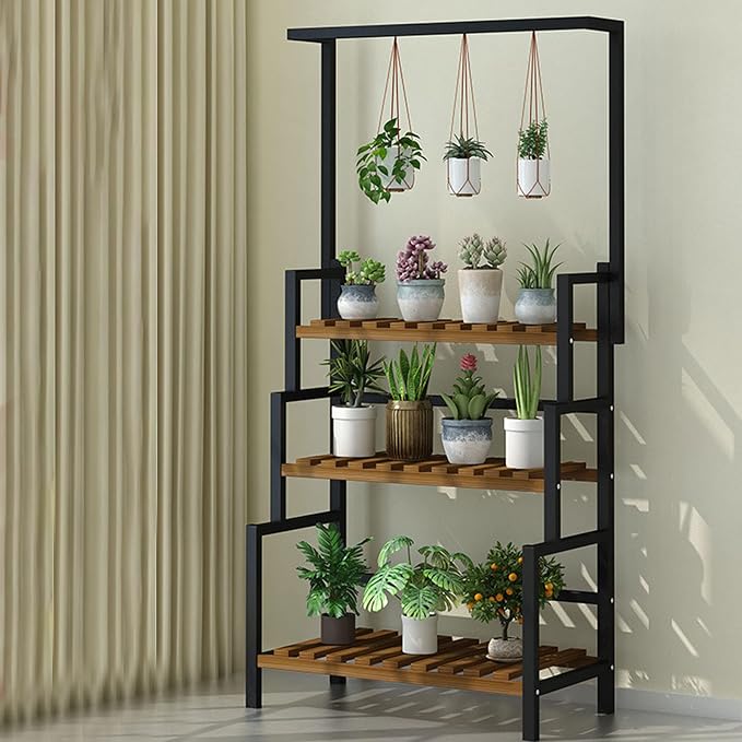 3-Tier Hanging Plant Stand Planter Shelves Flower Pot Organizer Rack Outdoor - Image 6