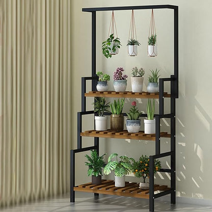 3-Tier Hanging Plant Stand Planter Shelves Flower Pot Organizer Rack Outdoor - Image 6