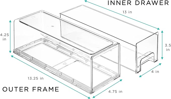 Sorbus Small Wide Clear Storage Drawers – Stackable Storage Drawers - Image 4