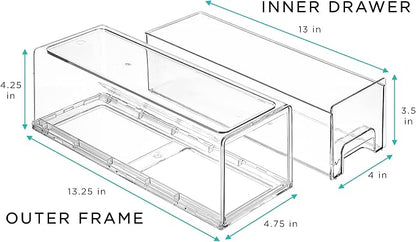 Sorbus Small Wide Clear Storage Drawers – Stackable Storage Drawers - Image 4