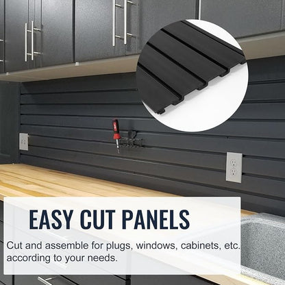 Slatwall Panel Garage Organizer PVC Slatwall Heavy Duty Wall Mounted Rack - Image 8