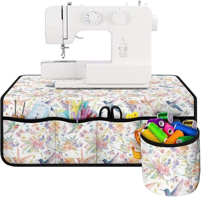 Hummingbird Floral Print Sewing Machine Mat by Unknown