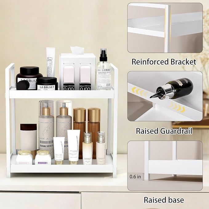 Bathroom Counter Organizer 2 Tier Vanity Storage Countertop Shelf Makeup - Image 5