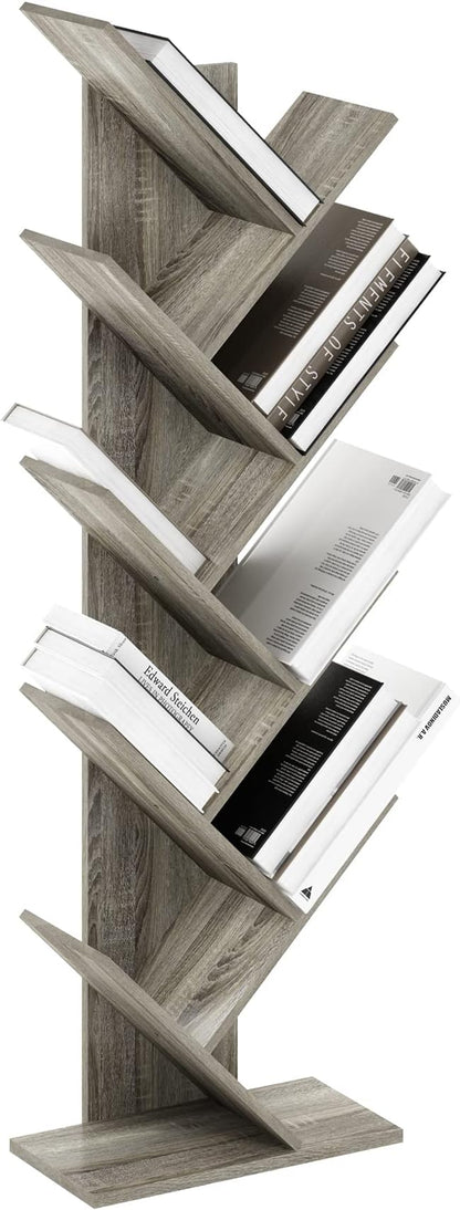 Furinno Tree Bookshelf 9-Tier Floor Standing Tree Bookcase, French Oak - Image 5