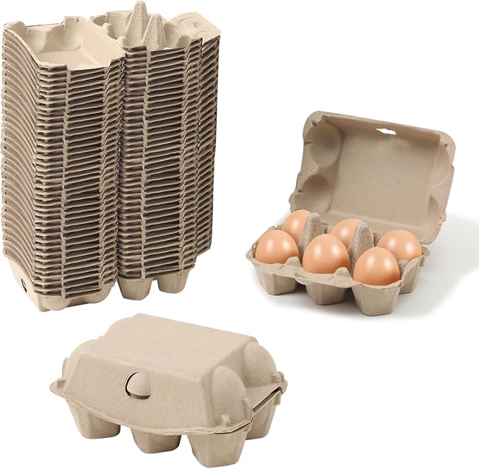 40 Pack Egg Cartons Cheap Bulk, Sturdy Natural Pulp Material Perfect by Dubtnion