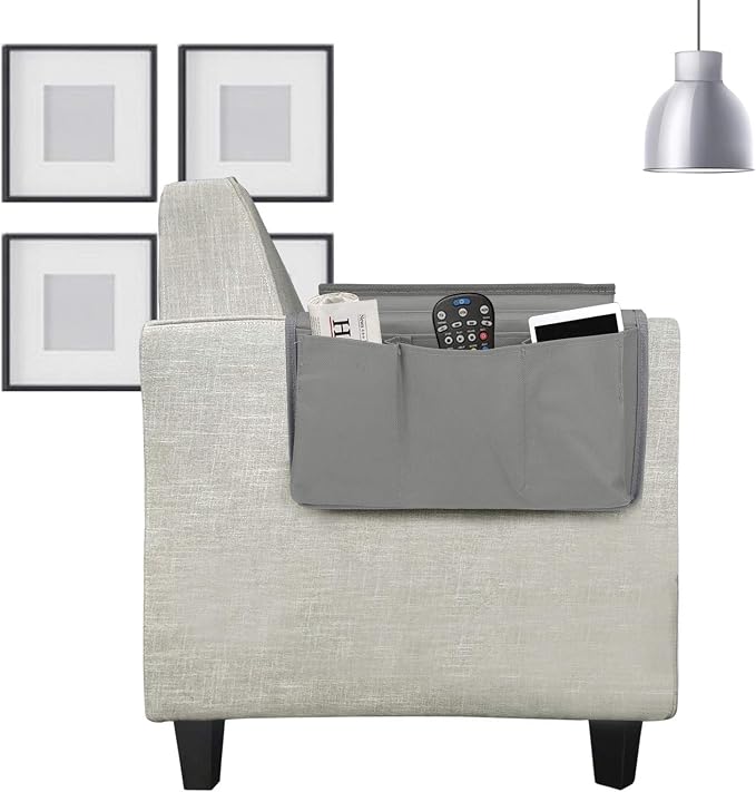 Sofa Armrest Organizer with Cup Holder Tray Chair Arm TV Remote Holder - Image 2
