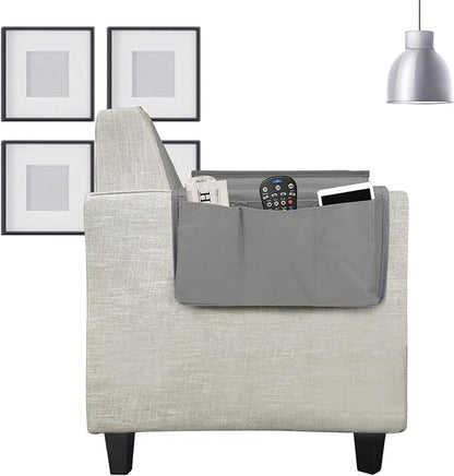 Sofa Armrest Organizer with Cup Holder Tray Chair Arm TV Remote Holder - Image 2