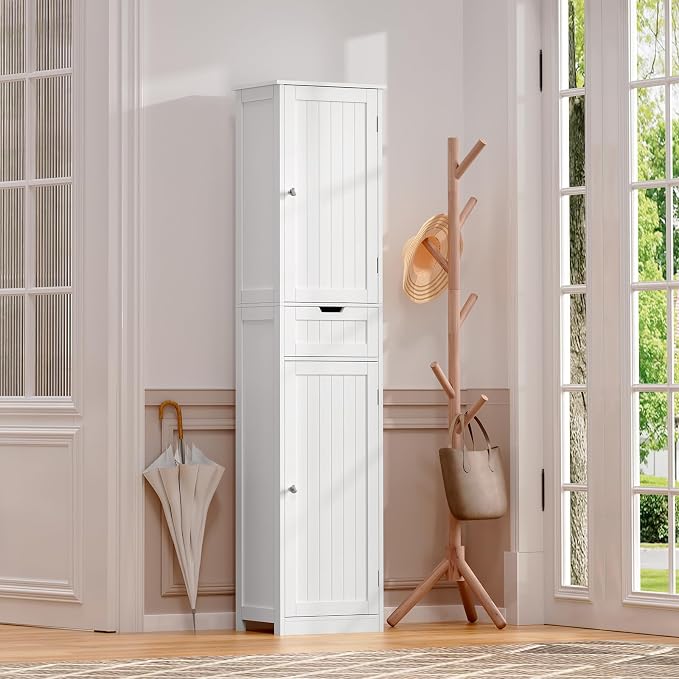 Iwell 67" Tall Bathroom Cabinet, Storage Cabinet - Image 7