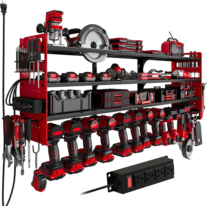 12 Cordless Drill Holder Large Power Tool Organizer Wall Mount by Seeahead