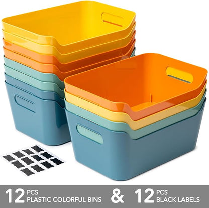 Tiawudi 12 Pack 4.5L Storage Bins, Plastic Storage Baskets - Image 2