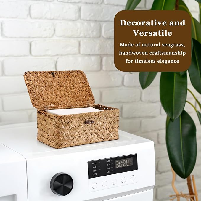 Dryer Sheet Holder, Woven Seagrass Dryer Sheets Container - Image 2