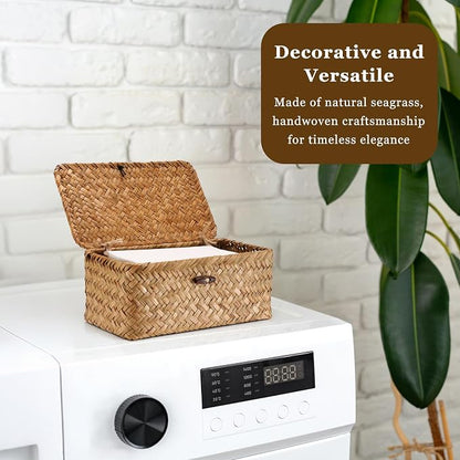 Dryer Sheet Holder, Woven Seagrass Dryer Sheets Container - Image 2