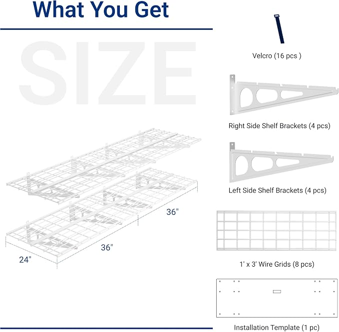 FLEXIMOUNTS 2-Pack 2x6ft 24-inch-by-72-inch Wall Shelf Garage Storage Rack - Image 3