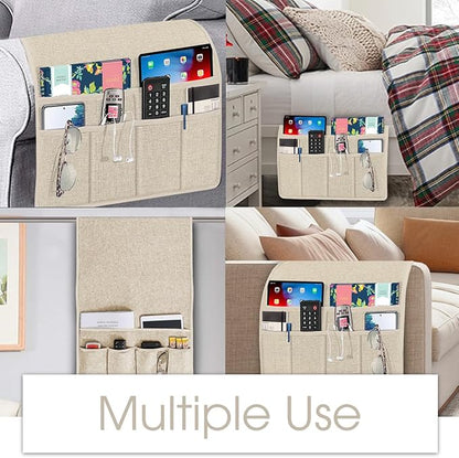 Joywell Beige Remote Control Holder Recliner Armchair Caddy Couch Caddy Sofa - Image 6